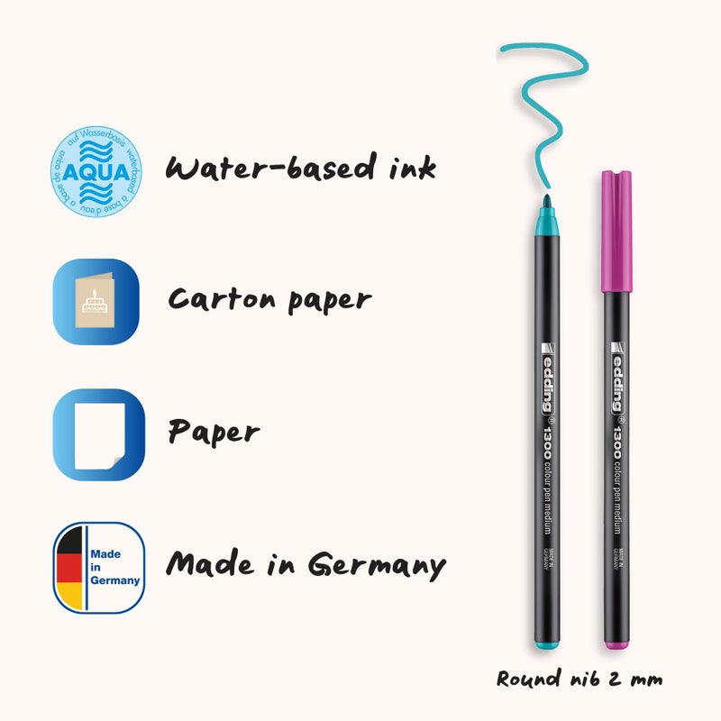 edding 1300 case Markers, 40 Colors, 34: Metal Box of 40-Multicoloured - Image 2